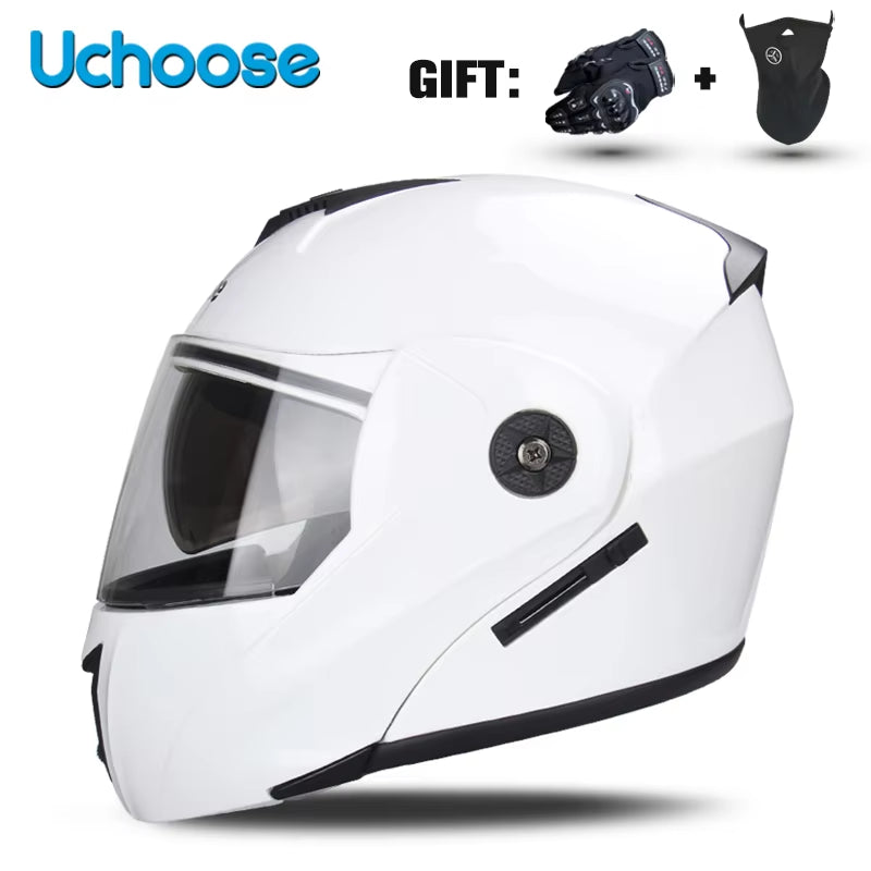 Capacete Modular Escamoteável com Viseira Dupla e Certificação de Segurança DOT – Unissex