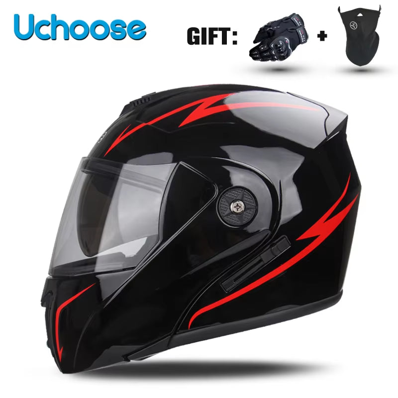 Capacete Modular Escamoteável com Viseira Dupla e Certificação de Segurança DOT – Unissex