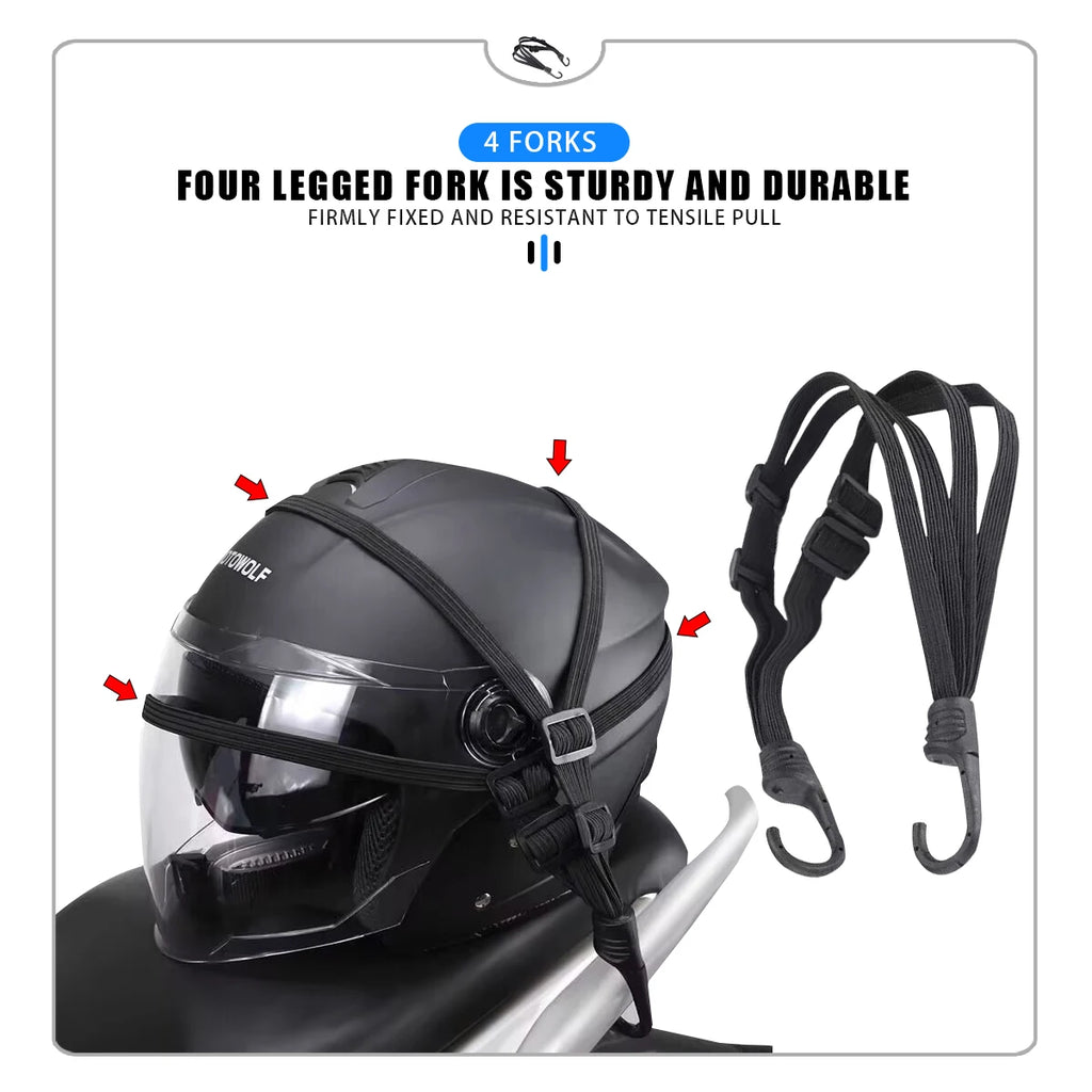 Corda Elástica Retrátil para Bagagem e Capacete de Moto – Extensor Universal com Ganchos
