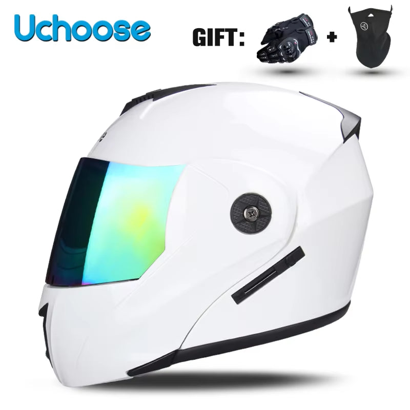 Capacete Modular Escamoteável com Viseira Dupla e Certificação de Segurança DOT – Unissex