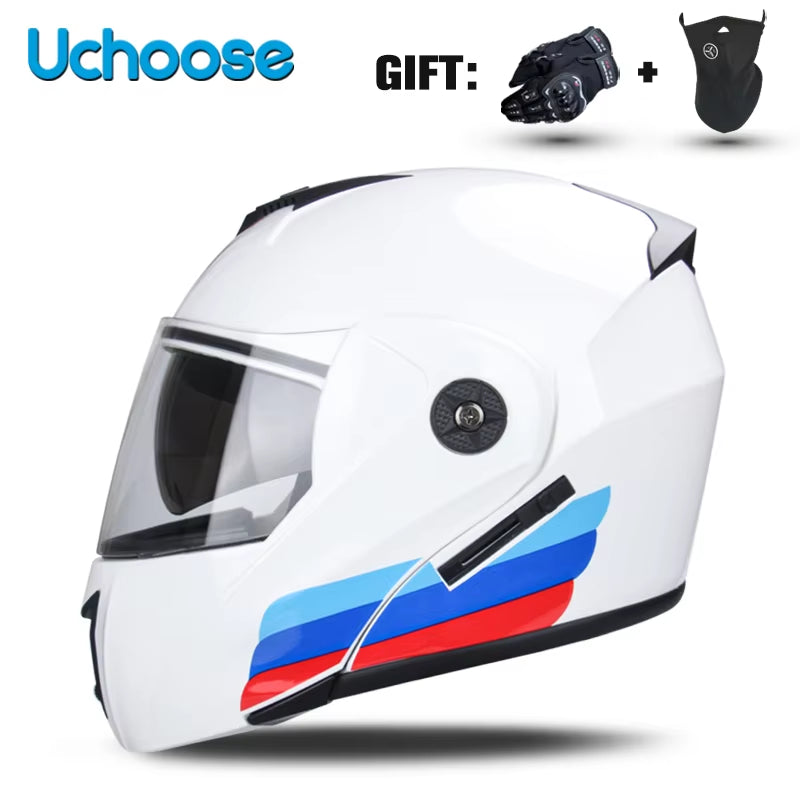 Capacete Modular Escamoteável com Viseira Dupla e Certificação de Segurança DOT – Unissex