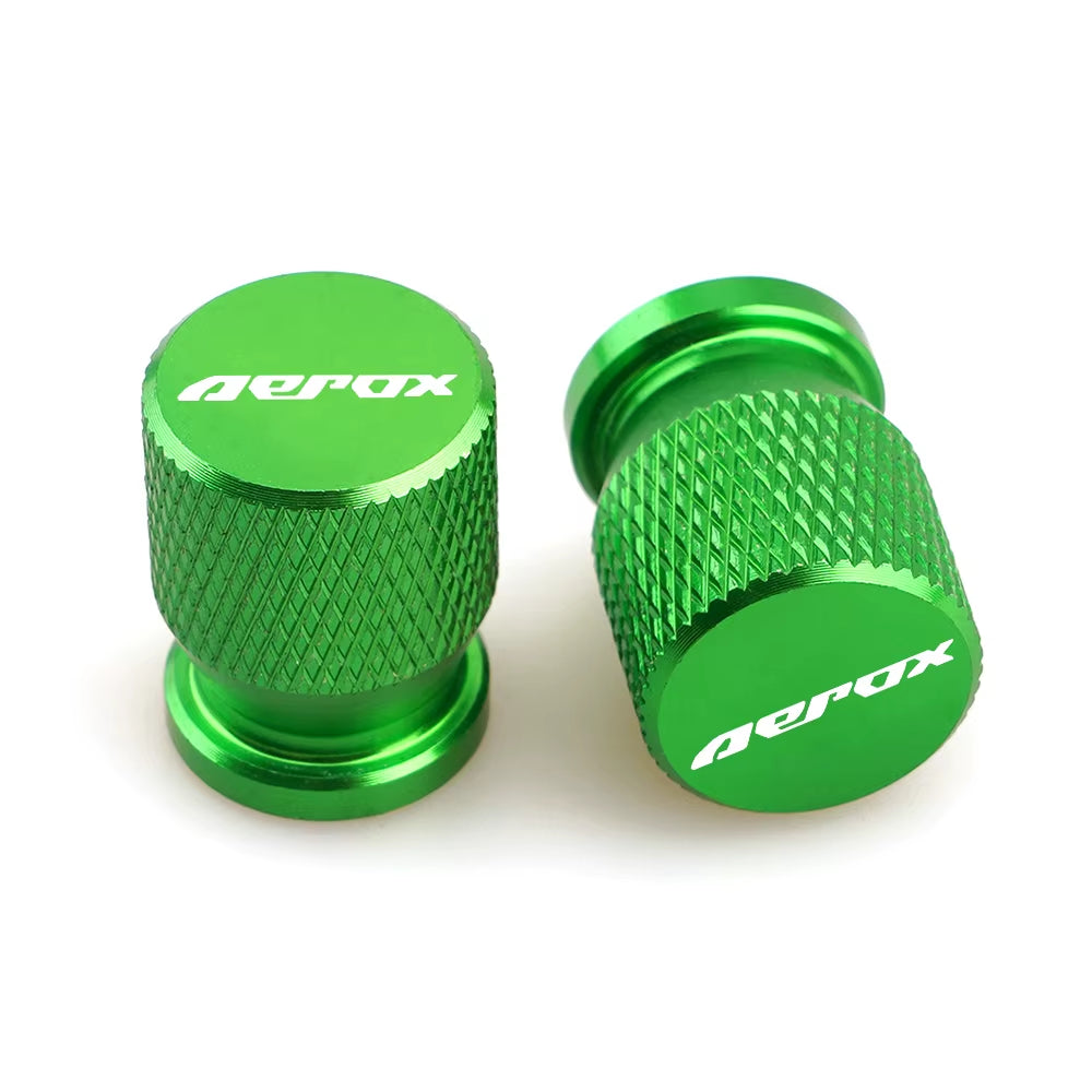 Bicos de Válvula de Pneu com Logo Yamaha Aerox – Par de Tampas de Ar em Alumínio para Rodas de Moto (Universal)