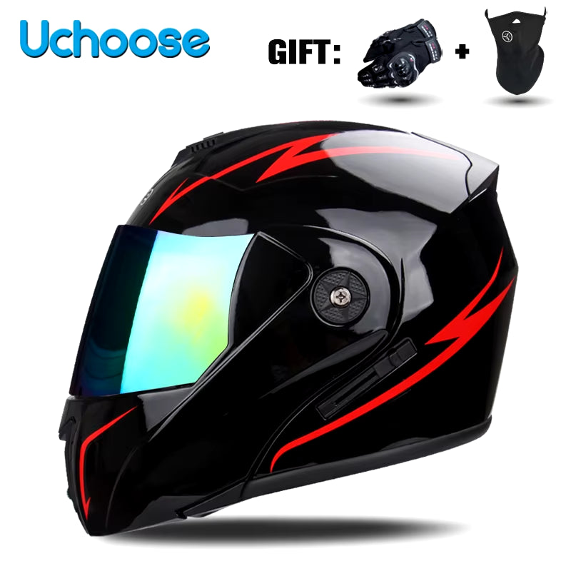 Capacete Modular Escamoteável com Viseira Dupla e Certificação de Segurança DOT – Unissex