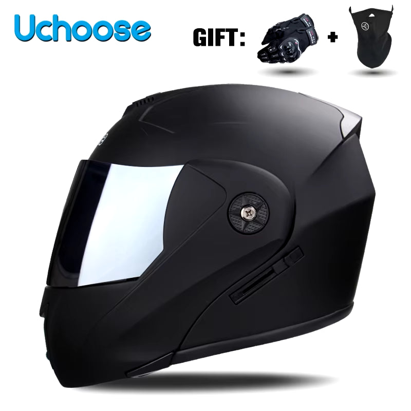 Capacete Modular Escamoteável com Viseira Dupla e Certificação de Segurança DOT – Unissex