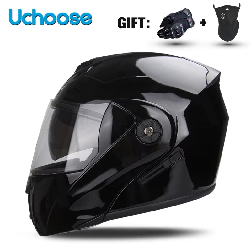 Capacete Modular Escamoteável com Viseira Dupla e Certificação de Segurança DOT – Unissex