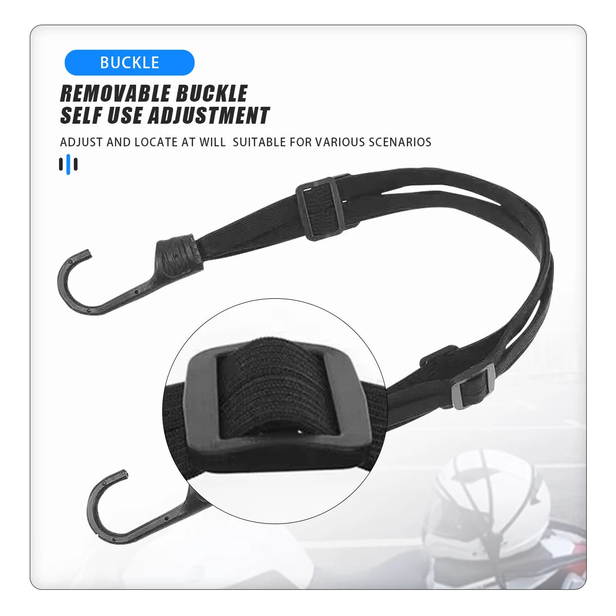 Corda Elástica Retrátil para Bagagem e Capacete de Moto – Extensor Universal com Ganchos