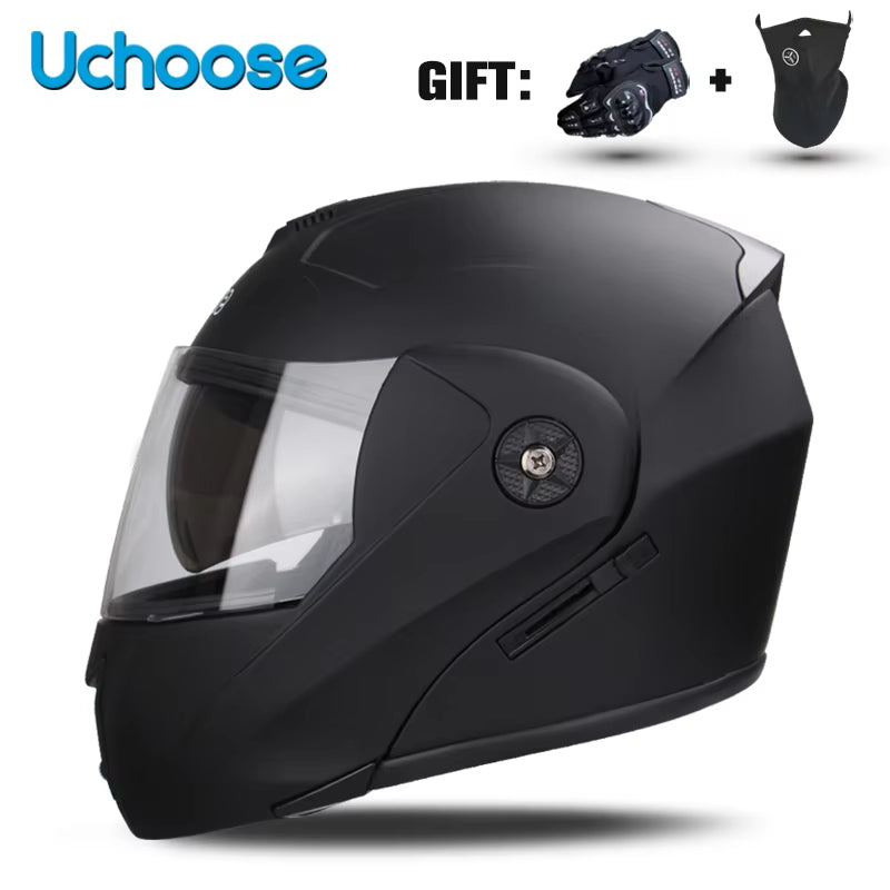 Capacete Modular Escamoteável com Viseira Dupla e Certificação de Segurança DOT – Unissex