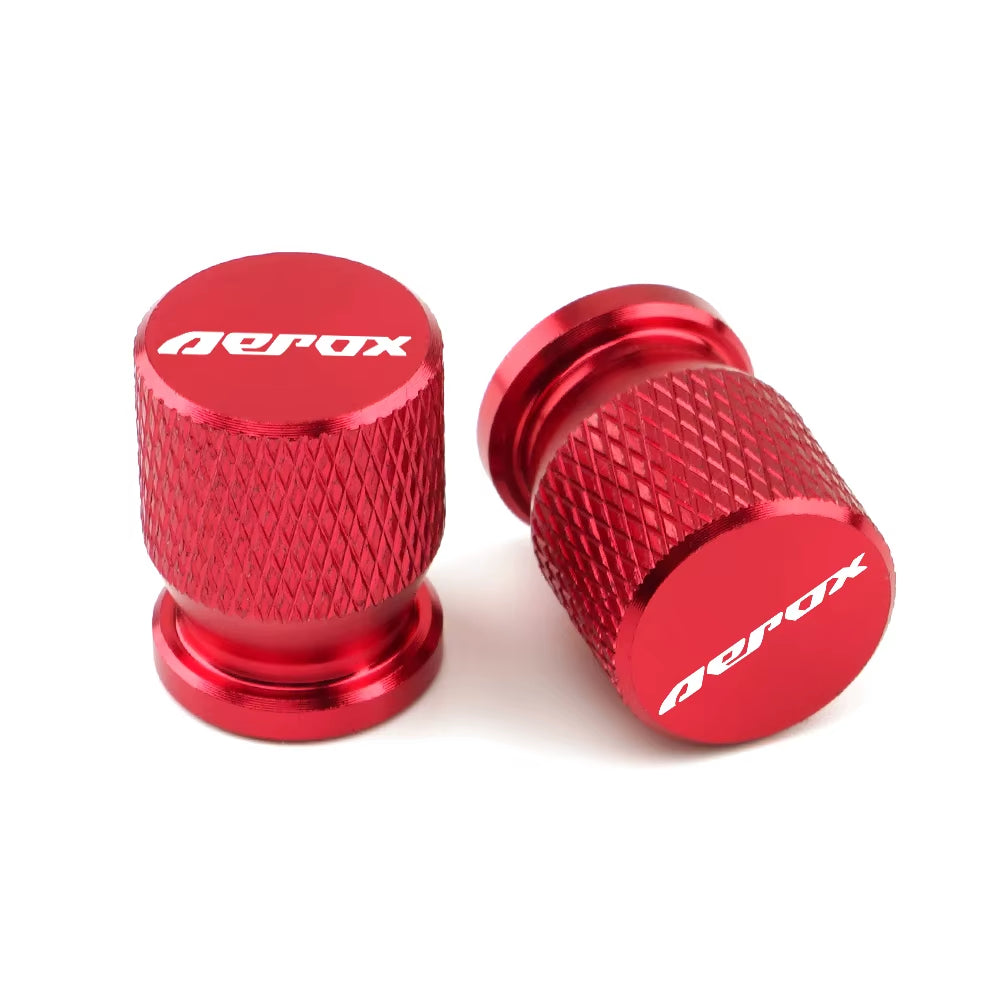 Bicos de Válvula de Pneu com Logo Yamaha Aerox – Par de Tampas de Ar em Alumínio para Rodas de Moto (Universal)