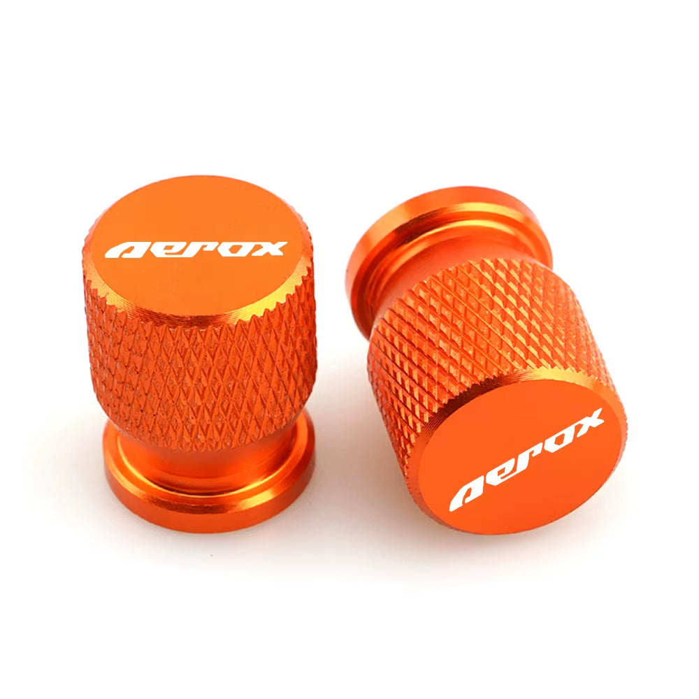 Bicos de Válvula de Pneu com Logo Yamaha Aerox – Par de Tampas de Ar em Alumínio para Rodas de Moto (Universal)