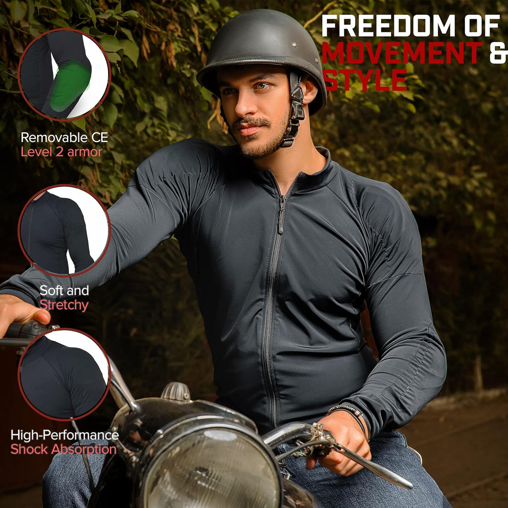 Camisa de Proteção para Moto com Blindagem – Jaqueta Masculina e Feminina para o Verão com Proteções Removíveis Certificação CE