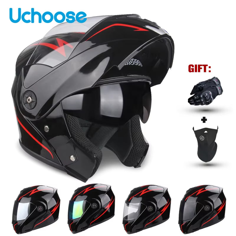 Capacete Modular Escamoteável com Viseira Dupla e Certificação de Segurança DOT – Unissex