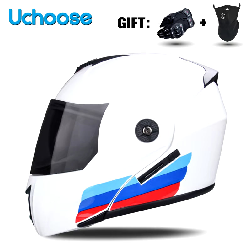 Capacete Modular Escamoteável com Viseira Dupla e Certificação de Segurança DOT – Unissex