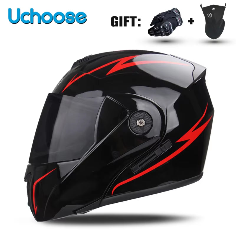 Capacete Modular Escamoteável com Viseira Dupla e Certificação de Segurança DOT – Unissex