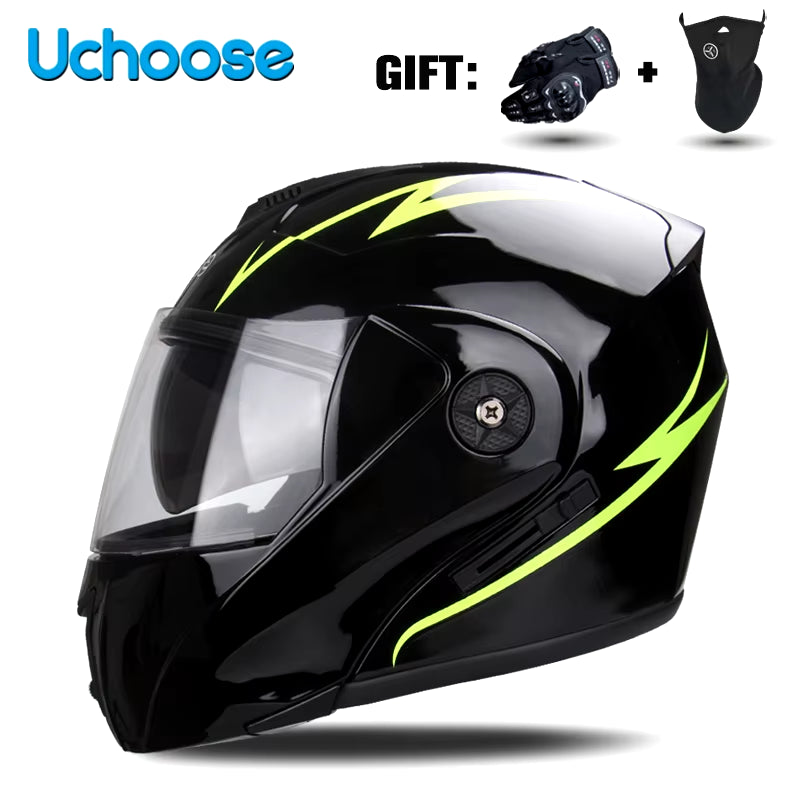 Capacete Modular Escamoteável com Viseira Dupla e Certificação de Segurança DOT – Unissex