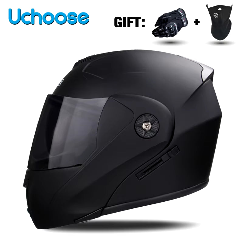 Capacete Modular Escamoteável com Viseira Dupla e Certificação de Segurança DOT – Unissex