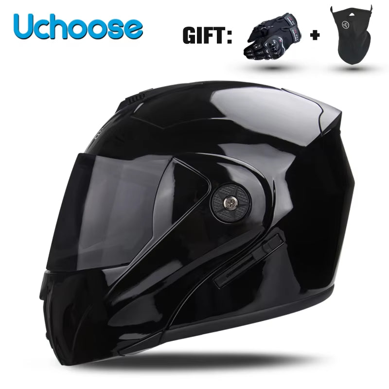 Capacete Modular Escamoteável com Viseira Dupla e Certificação de Segurança DOT – Unissex