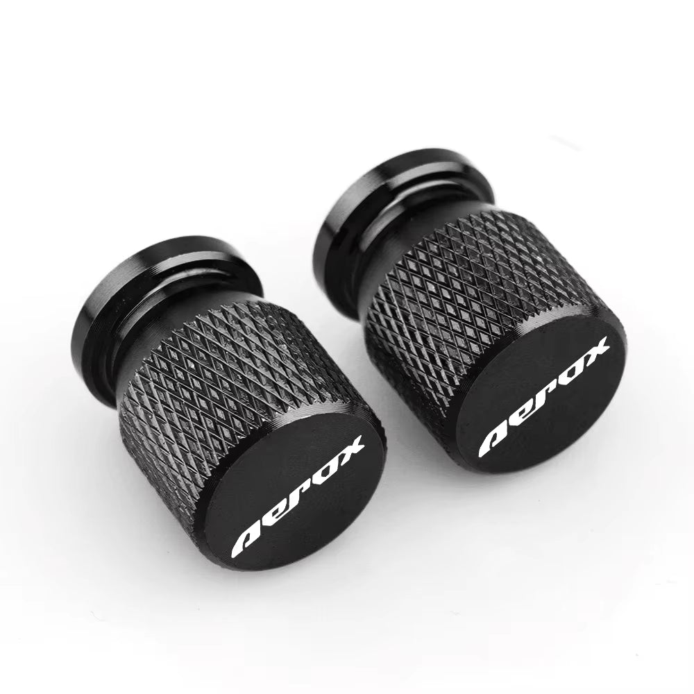 Bicos de Válvula de Pneu com Logo Yamaha Aerox – Par de Tampas de Ar em Alumínio para Rodas de Moto (Universal)