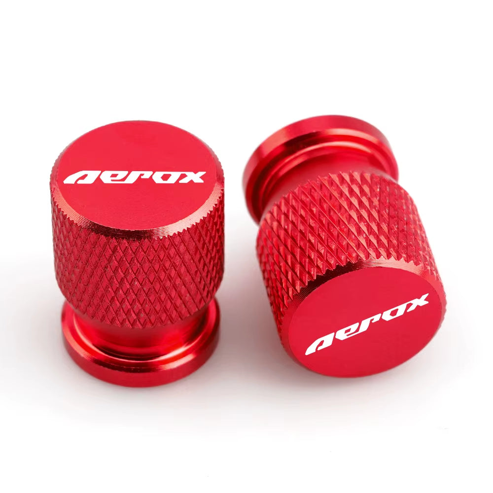 Bicos de Válvula de Pneu com Logo Yamaha Aerox – Par de Tampas de Ar em Alumínio para Rodas de Moto (Universal)