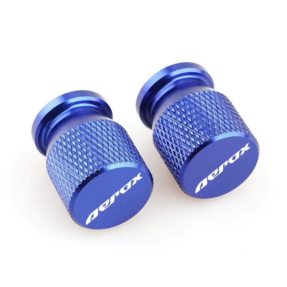 Bicos de Válvula de Pneu com Logo Yamaha Aerox – Par de Tampas de Ar em Alumínio para Rodas de Moto (Universal)