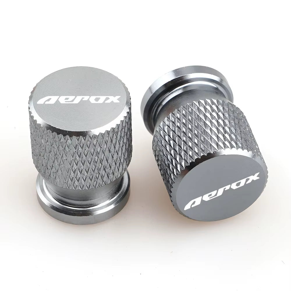 Bicos de Válvula de Pneu com Logo Yamaha Aerox – Par de Tampas de Ar em Alumínio para Rodas de Moto (Universal)