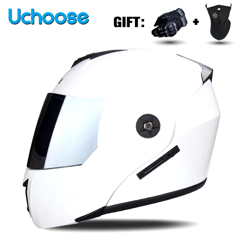 Capacete Modular Escamoteável com Viseira Dupla e Certificação de Segurança DOT – Unissex