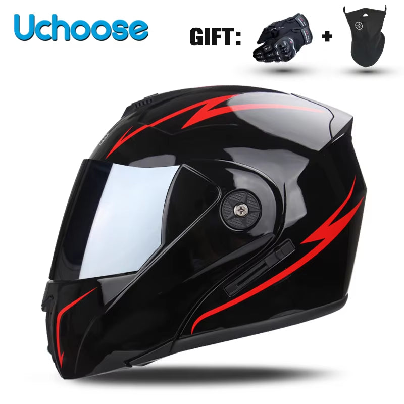 Capacete Modular Escamoteável com Viseira Dupla e Certificação de Segurança DOT – Unissex