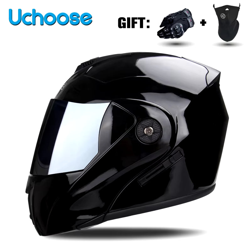 Capacete Modular Escamoteável com Viseira Dupla e Certificação de Segurança DOT – Unissex
